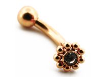 Micro Banana acciaio PVD oro rotondo tribale strass | Itc