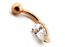 Micro Banana in acciaio PVD oro con Strass Water Drop Design | Itc
