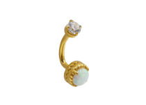 Micro banana Rook Titanio PVD Oro 1.2X7 palla strass