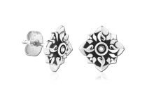 Coppia di orecchini in acciaio Losange Flower Design | Itc