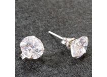 Coppia di scaglie in argento e cristallo rotondo | Itc