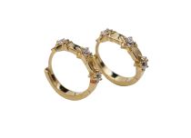 Coppia di orecchini CoCr Pvd Stella d'oro con strass 0,8X10