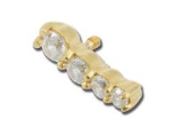 Disco d'acciaio Oro Vite interna Strass | Itc