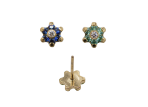 Accessorio senza filo in titanio PVD oro 0,5X4 con motivo floreale