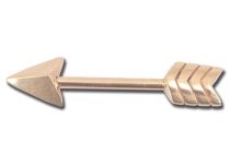 Barbell in acciaio dorato modello freccia rosa | Itc