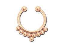 Setto falso gioiello in acciaio rosa oro palla ferro di cavallo | Itc