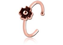 Anello per setto con piercing finto in oro rosa con design a fiori.