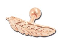 Barbell in acciaio oro rosa motivo piuma | Itc