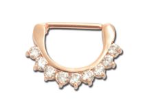 Cliccatori per capezzoli in acciaio oro rosa Strass bianco | Itc
