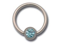 Anello in acciaio 4 mm Sfera di cristallo colorata | Itc