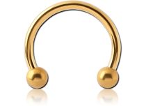 Ferro di cavallo sterile in titanio PVD oro con sfere 3 mm | Itc