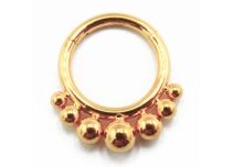 Anello a cerniera Titanio PVD Oro Sterile Disegno tribale Asia Ball | Itc