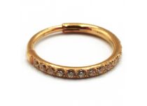 Anello cerniera naso Titanio PVD Oro Sterile Bianco Strass Pattern | Itc