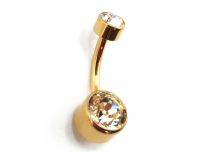 Banana Titanio PVD Oro Palla interna sterile 5 / 8 mm Doppio Strass | Itc