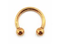 Ferro di cavallo sterile interno in titanio PVD oro con sfere 3 mm | Itc