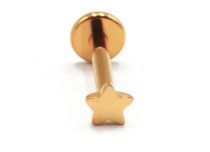 Labret Titanium PVD Gold Internal Sterile Star motif | Itc