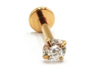 Labret Titane PVD oro interno sterile rotondo modello graffiato | Itc
