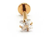 Labret Titane PVD oro filo interno sterile quadrato modello graffiato | Itc