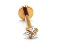 Labret Titane PVD oro filo interno Sterile Triangolo Graffiato | Itc