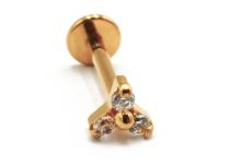 Labret Titanio PVD Oro Interno Sterile Strass Trinity | Itc
