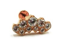 Labret Titanio PVD oro interno sterile Strass modello fiamma | Itc