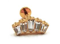 Labret Titanio PVD Oro Interno Sterile Strass Modello Corona | Itc
