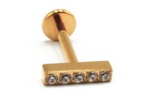 Labret Titanio PVD Oro Interno Sterile Barra 5 Strass | Itc