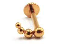 Labret Titanio PVD Oro Modello interno sterile 4 sfere curve | Itc