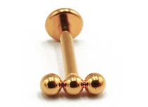 Labret Titanium PVD Gold Internal Sterile pattern 3 palline dritte | Itc