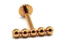 Labret Titanium PVD Gold Internal Sterile pattern 5 palline dritte | Itc