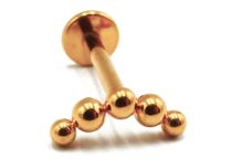 Labret in titanio PVD oro modello interno sterile 5 sfere curve | Itc