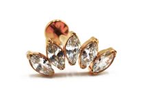 Labret Titane PVD Gold Interne Stérile motif Marquise 5 Strass | Itc