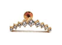 Labret Titanium PVD Gold Internal Sterile pattern Crown 9 Strass White | Itc
