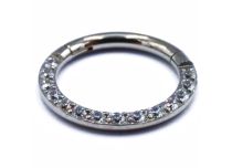 Anello cerniera sterile in titanio con motivo a strass laterale | Itc