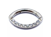 Anello cerniera sterile in titanio Palla da rugby con strass | Itc