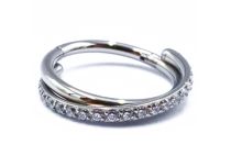 Cerniera ad anello Titanio Sterile Twist Strass Bianco | Itc