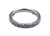 Anello di cerniera in titanio Sterile Speciale Naso Strass Pattern Bianco | Itc