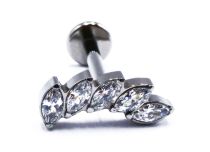 Labret Titane Interne Stérile motif Marquise Arc à Strass Blanc | It