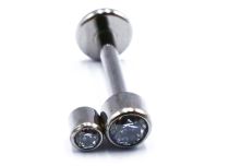 Labret Titane Interne Stérile motif 2 Strass Rond | Itc