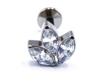 Labret Titane Interne Stérile motif Marquise 3 Strass | Itc