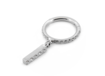 Anello a cerniera in titanio con barra pendente 5 Strass | Itc