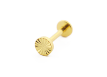 Labret Titanium PVD Gold Internal Sterile Round Stripe pattern | Itc