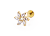 Labret Titanio PVD Oro Interno Sterile Strass Modello Mulino | Itc