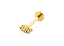 Labret Titanium PVD Gold Internal Sterile Oval Hammered pattern | Itc