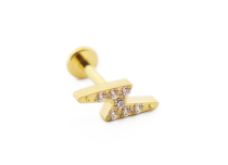 Labret Titanio PVD Oro Interno Sterile Strass Cerniera Design | Itc