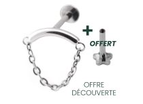 Labret sterile interna in titanio con barr curvo e catena | Itc