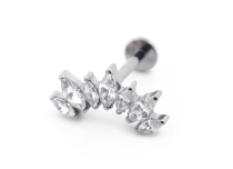 Labret Titane Interne Stérile motif Marquise 7 Strass | Itc