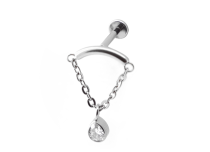 Labret Titane Interne Sterile Barra Curva e Catena con Strass | Itc