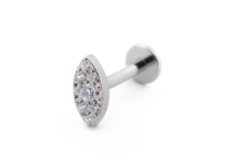 Labret Titane Interne Stérile motif Oval à Strass | Itc