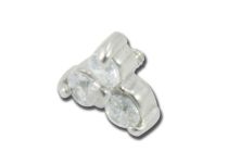Disco in acciaio Vite interna 4 mm per Strass Bianco | Itc